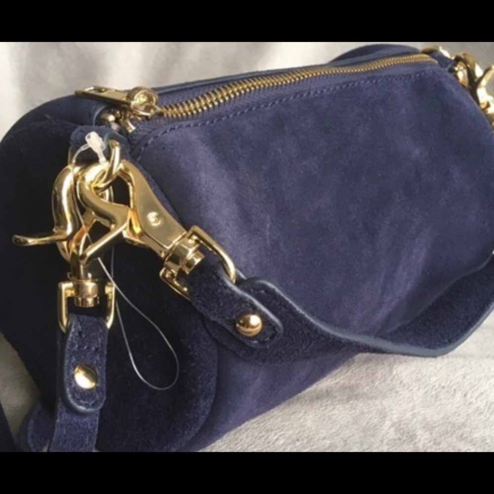Anthropologie Miss Albright purse/crossbody blue suede